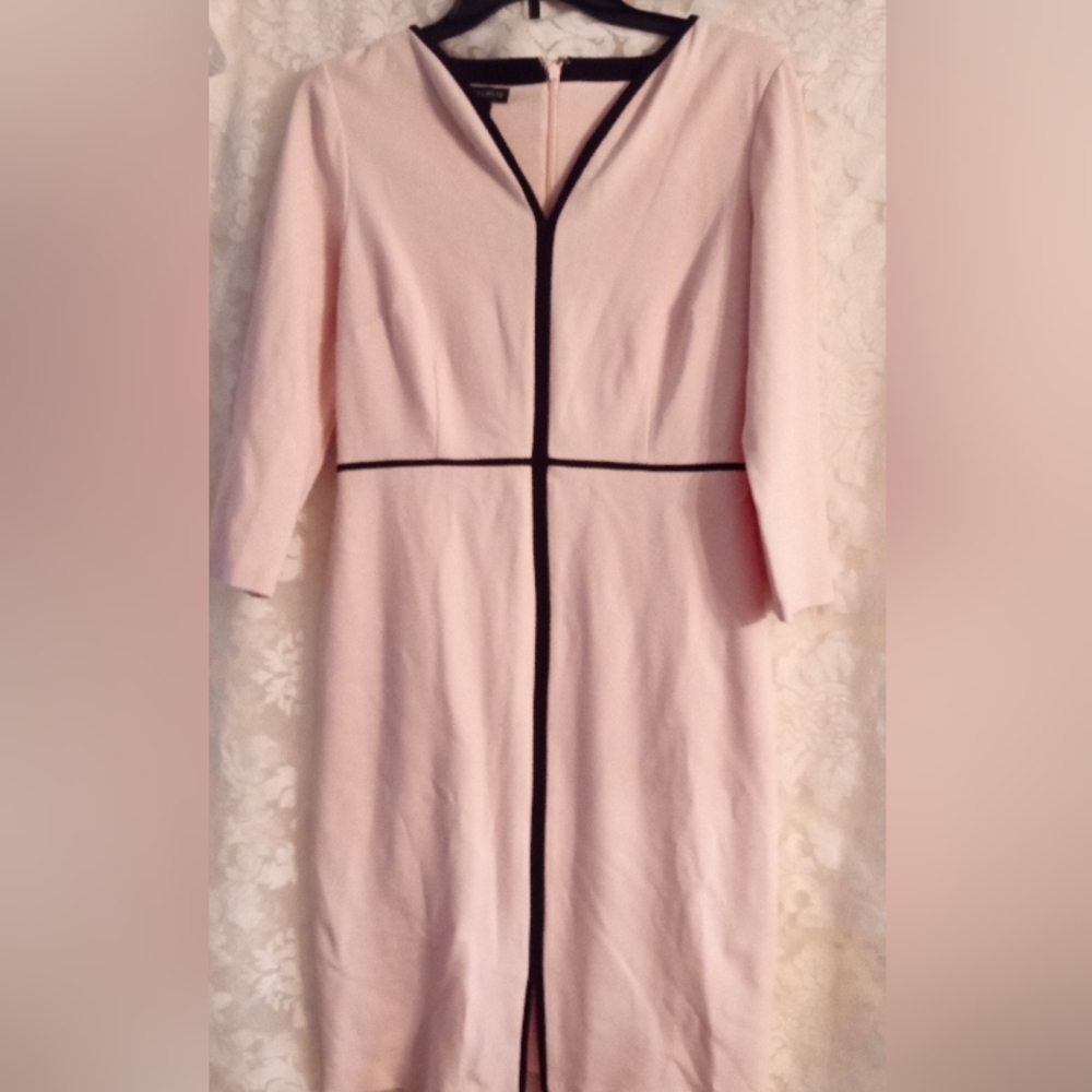 Pink dress with black piping